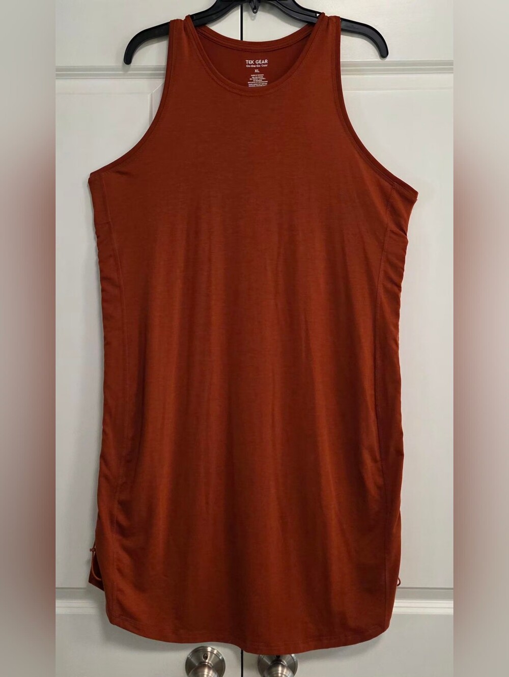 tek gear Sleevless Burnt Orange Women's Cinch Hem Tank Dress XL